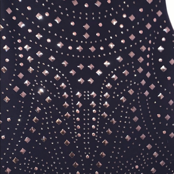 Navy Topshop dress with silver geometric pattern - Picture 3 of 7